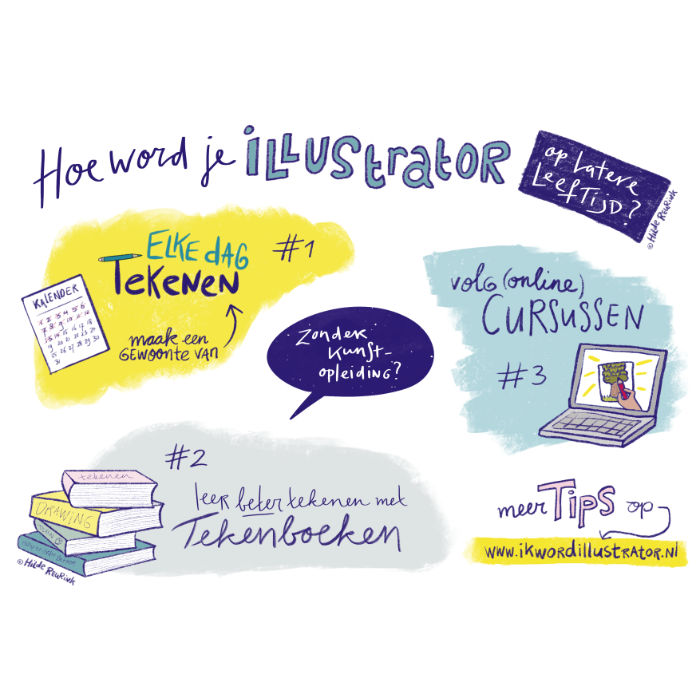 handgetekende tips 'hoe word je illustrator?' | illustratie © Hilde Reurink